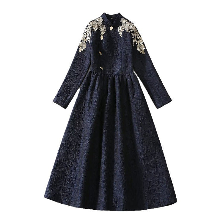 Retro High-end Embroidery Light Luxury Host Dress