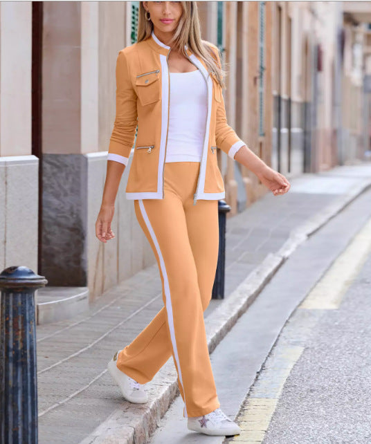 Women's Fashion Individual Casual Color Matching Suit