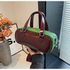 Korean Style Color Contrast Patchwork Shoulder Handbag