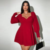 Plus Size Red High Waist Dress