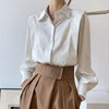 Women's Vintage Satin Ruffled Shirt