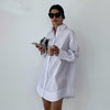 Autumn Loose Lapel Long Sleeves White Shirt