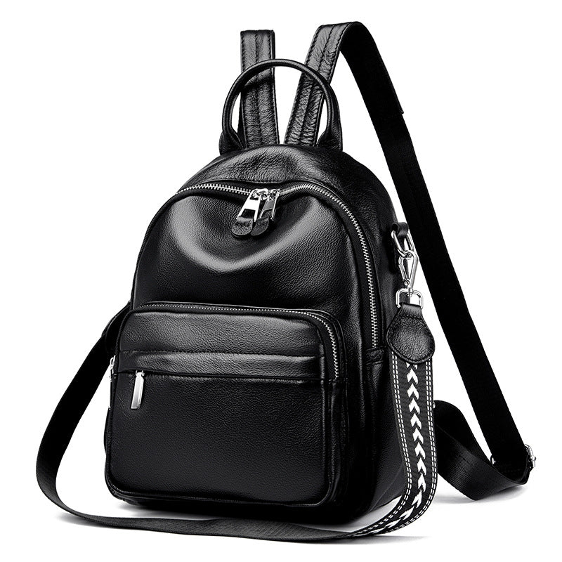 Women's Versatile Travel Leather Backpack Casual