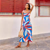 Vacation Style French Printed Long Dress Women