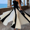 Summer New Color Contrast Patchwork Pure Desire Style Tube Top Dress