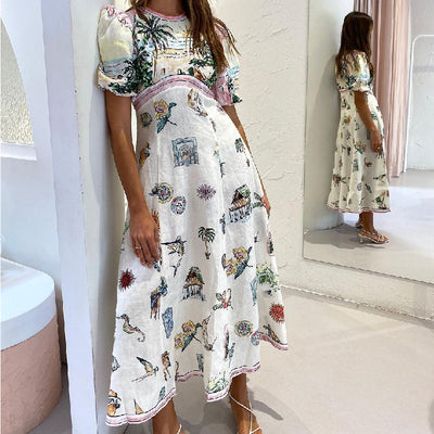 Fashion Summer Casual Printing Dress Women