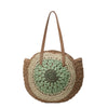 Color Crochet Round One Shoulder Straw Bag