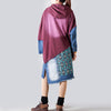 New Patchwork Plus Size Hooded Sweater Mid-length Women