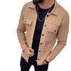 Solid Color Men's Coat Suede Fabric Jacket Coat