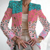 Women's Fashion Printed Suit Slim Jacket