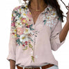 Fashion Printing Lapel Long Sleeve Shirt For Women