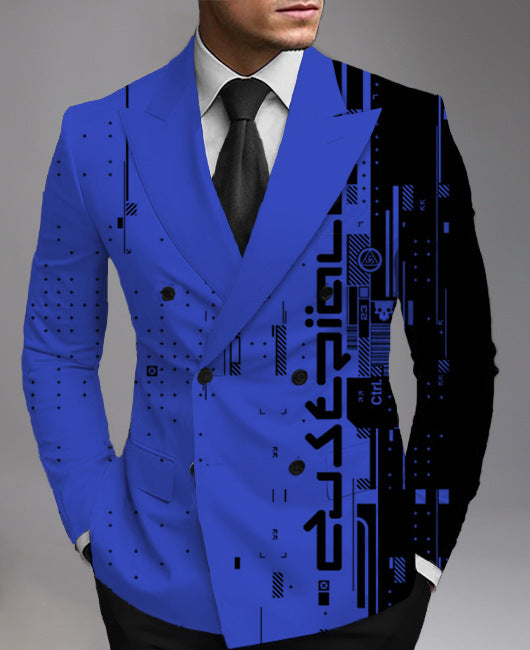 Men's Printed Suit Jacket Fashion Casual