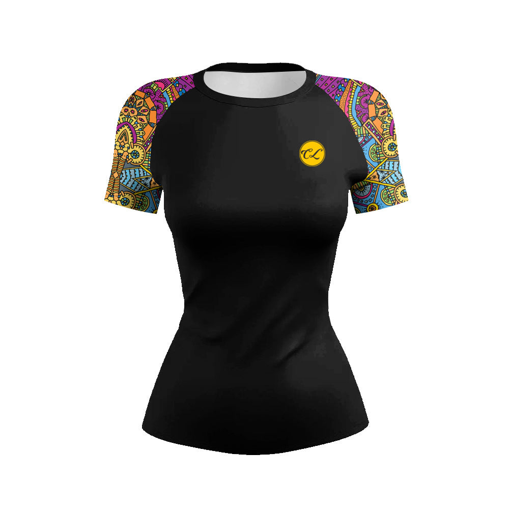 Women's Sports And Leisure Fitness Breathable Round Neck Short Sleeve