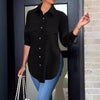 Sweet Polyester Cardigan Polo Collar Shirt