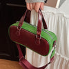 Korean Style Color Contrast Patchwork Shoulder Handbag