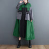 Plus Size Women's Contrast Color Loose-fitting Slimming Coat