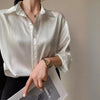 White Texture Satin Shirt For Women