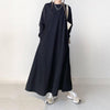 Loose Slimming Round Neck Pouch Long Sleeve Dress Women