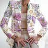 Women's Fashion Printed Suit Slim Jacket