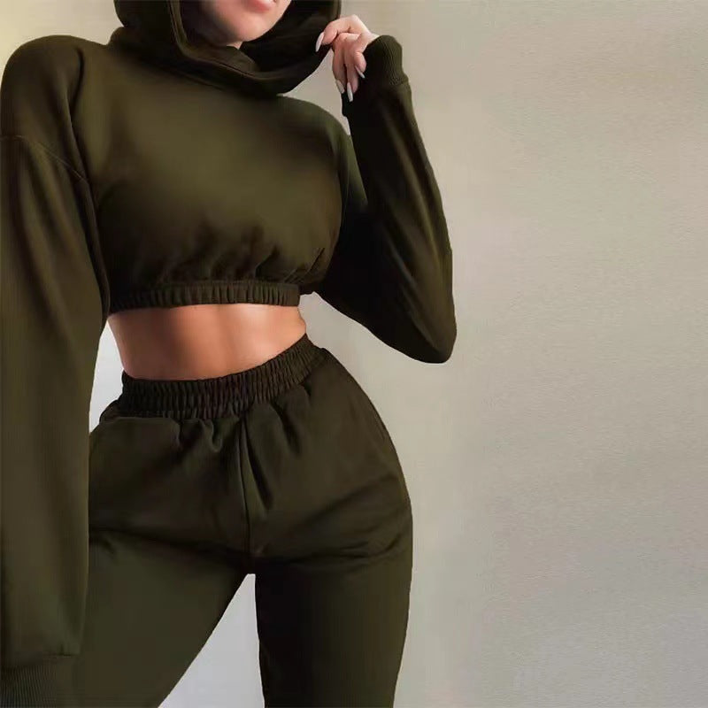 Women's Hoodie Suit Elastic Waist Sweatpants