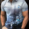 Men's Print Breathable Fashion Polo Shirt Top