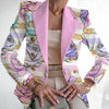 Women's Fashion Printed Suit Slim Jacket