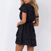 V-neck Polka Dot Waist Slimming Dress