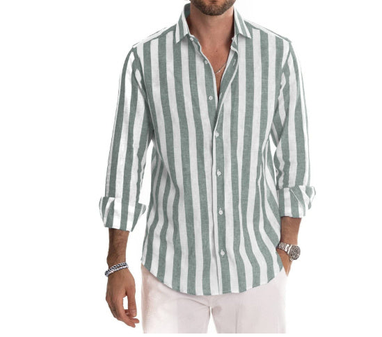 Men's long sleeve striped shirt