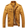 Leather Jacket Plus Velvet Washed Retro Leather Jacket