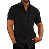 Men Short Sleeve Summer Solid Shirts Casual Loose Tops Tee