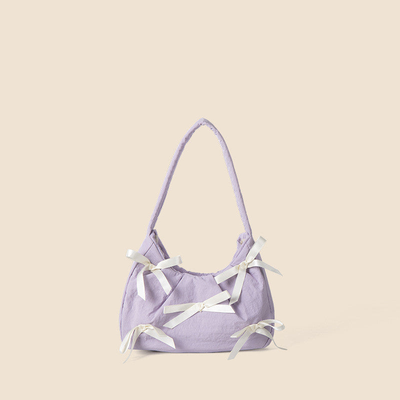 Trendy Bow Female Nylon Handbag