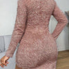 Women's Pure One-piece Strap And Velvet Wrapped Long Sleeved Dress With Buttocks