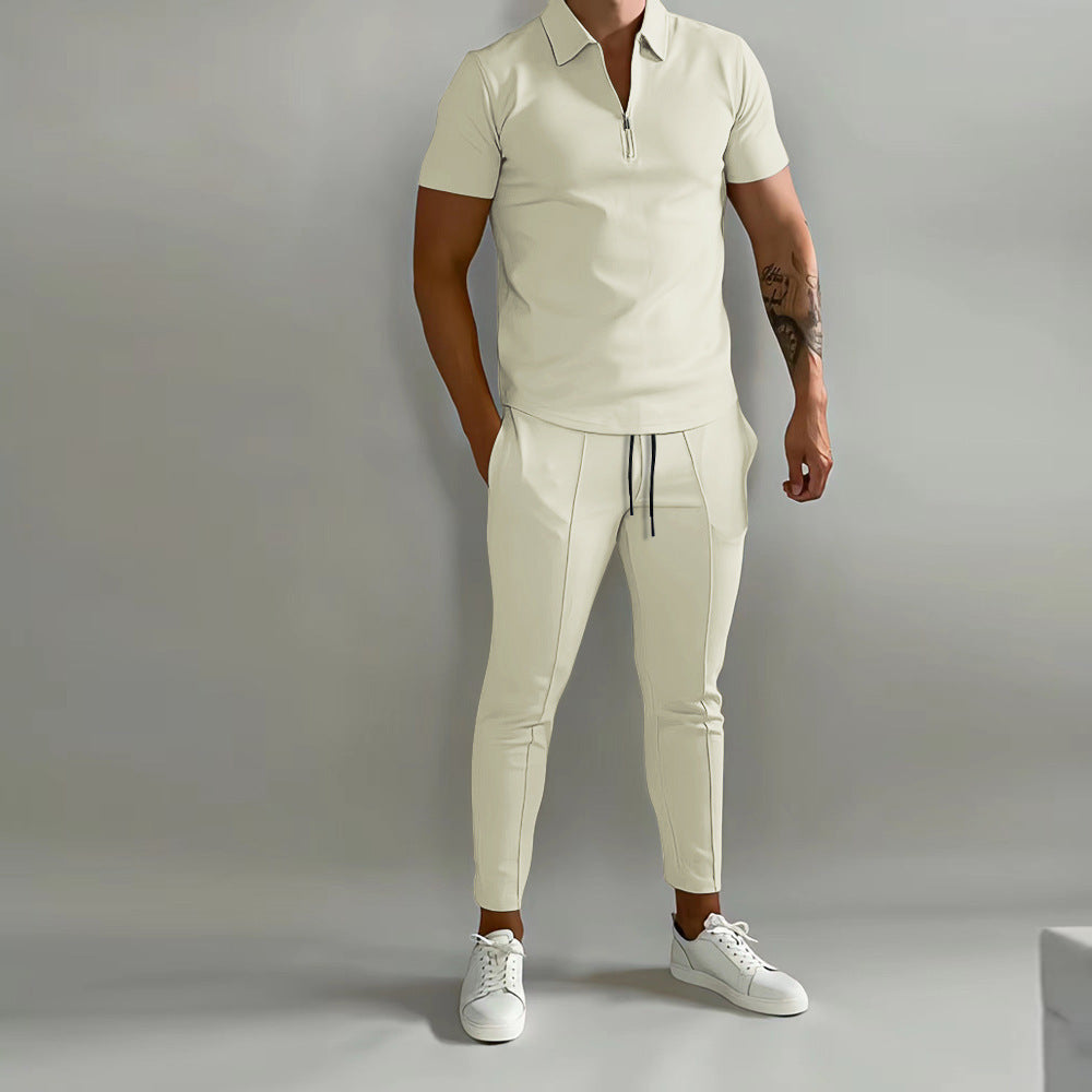 Summer Popular Men's Slim Casual Sports Suit