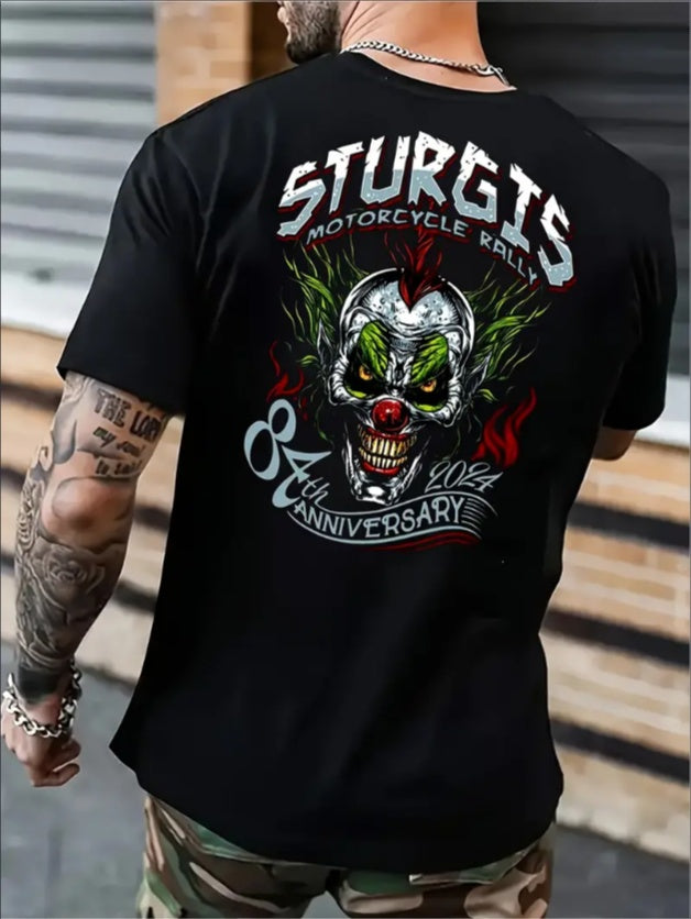 Sturgis Motorcycle Rally Crazy Clown Men's T-shirt