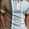 Men's POLO Shirt Striped Printed Short Sleeve T-Shirt Lapel Shirt