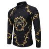 New Mens Long Sleeve Shirts Slim Fit Casual Shirt For Men Flower Shirt