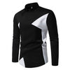 Men's Color Collision Design Casual Fashion Long Sleeve Shirt