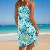 Sea Turtle Ocean Wind Printing Slip Dress