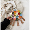 Ethnic Fluffy Bag For Women, 2025 New Fashion Trend, Floral Small Round Bag, Stylish And Versatile, Can Be Worn On One Shoulder Or Cross-body