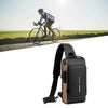 Password Sling Backpack Anti Theft Multifunctional Cycling Chest Bag for Motorcycle Men Black and Gold