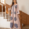 Long Women's Robe, Round Neck And Printed Dress