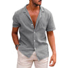 Men's Tops Casual Button Down Shirt Short Sleeve Beach Shirt Summer Mens Clothing