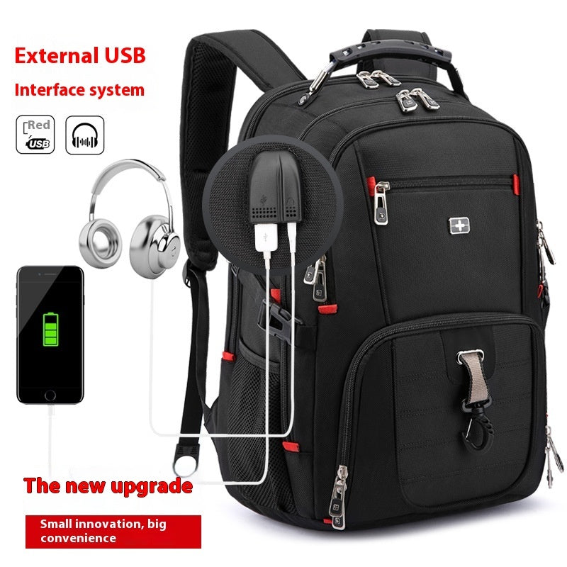 Computer Backpack Large Capacity 1680D Waterproof Multifunctional Shoulder Bag