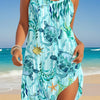 Sea Turtle Ocean Wind Printing Slip Dress