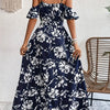 Flower Print Split Suspender Dress With Lace-up Design Summer Fashion Long Dresses Beach Clothing For Women