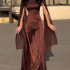 Round Neck Belted Maxi Dress