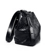 Lazy And Comfortable Pleated Top Layer Cowhide Bucket Bag