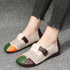 Plus Size Beef Tendon Middle-aged Mom Shoes Hollow Out Flat Bottom Comfort Leisure