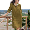 New V-neck Loose Mid-length Dress Women