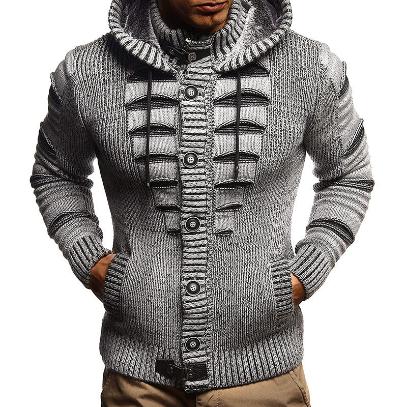 Sweater Men's Hooded Knitted Cardigan Jacket